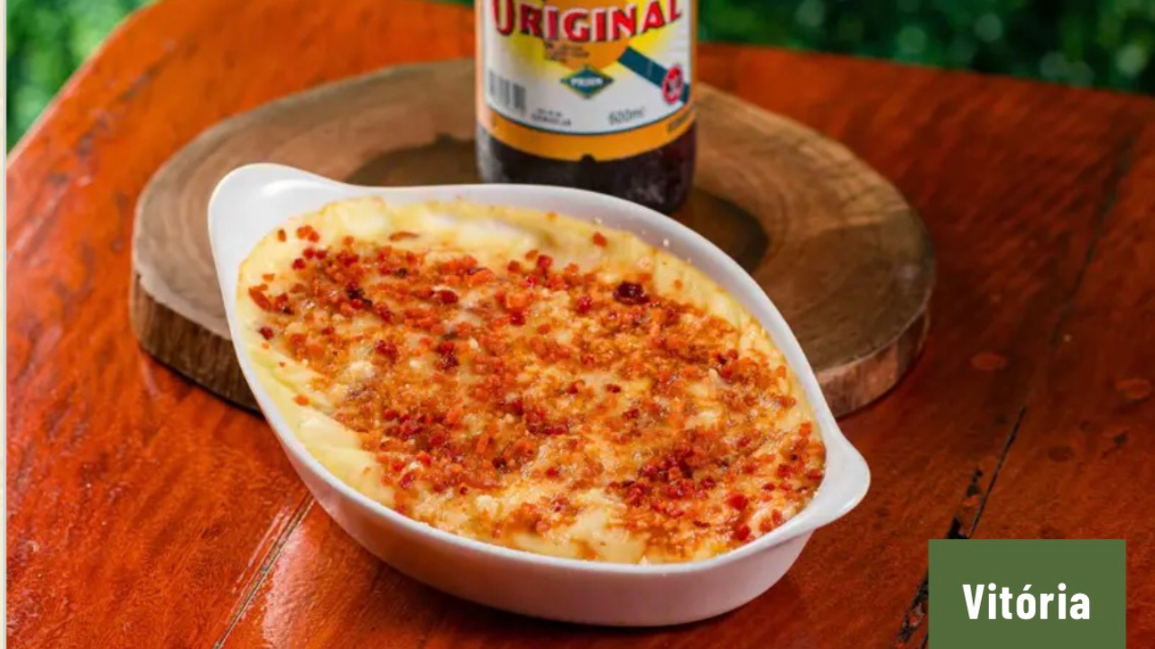 Prato gratinado especial do Misturas Bar preparado para o festival