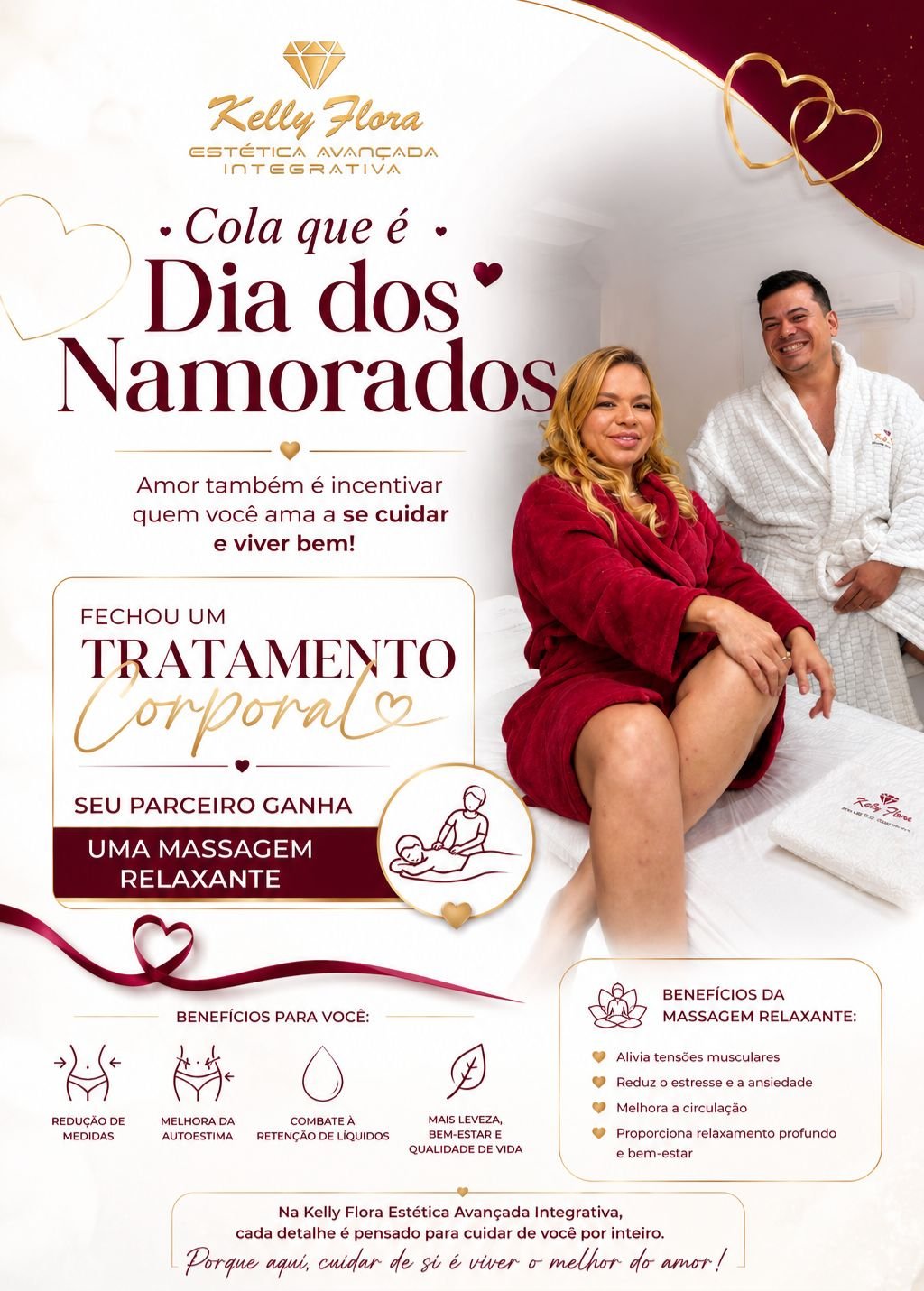 Kelly Flora Estética Avançada lança campanha de autocuidado para casais no Dia dos Namorados